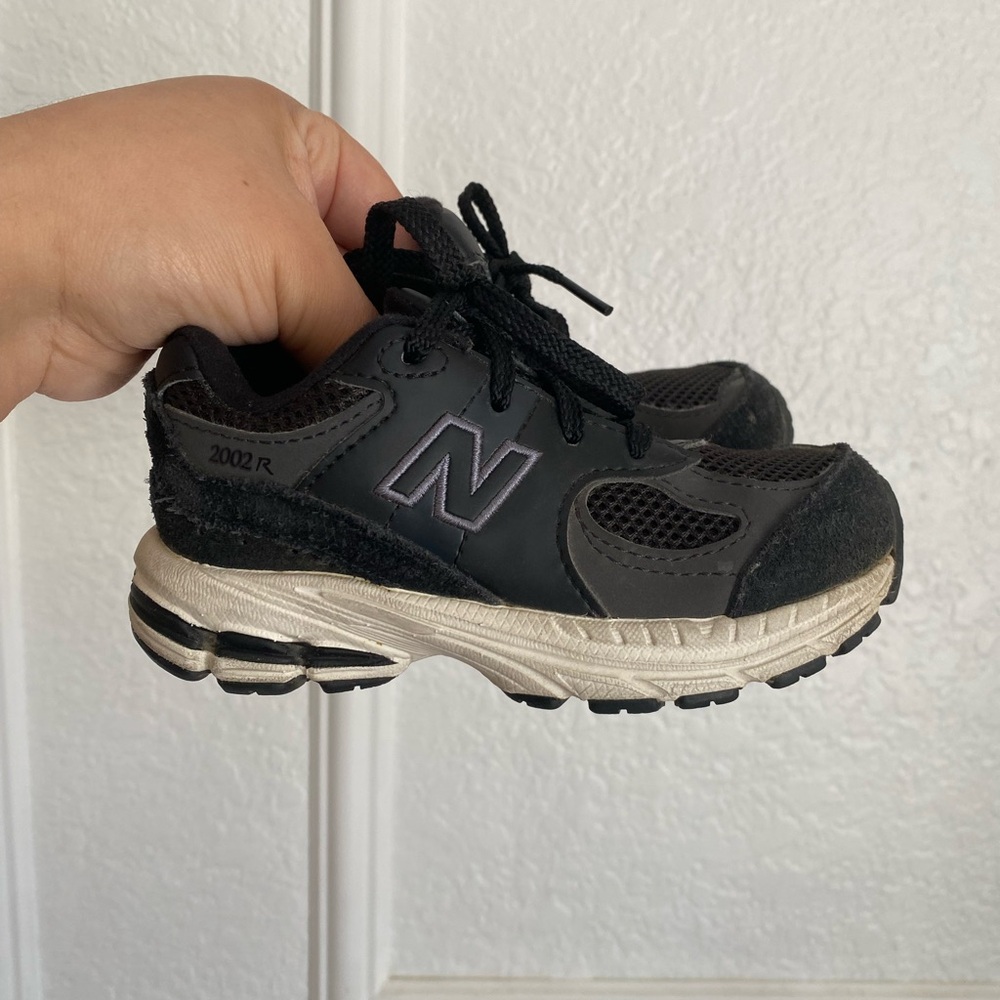 New Balance Kids Black and Gray Sneakers